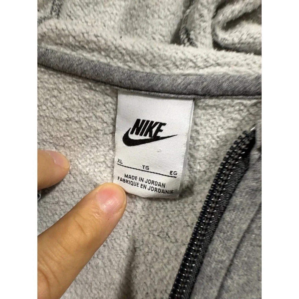 Nike Women's XL Gray Full Zip Fleece Hoodie Sweatshirt Embroidered Logo